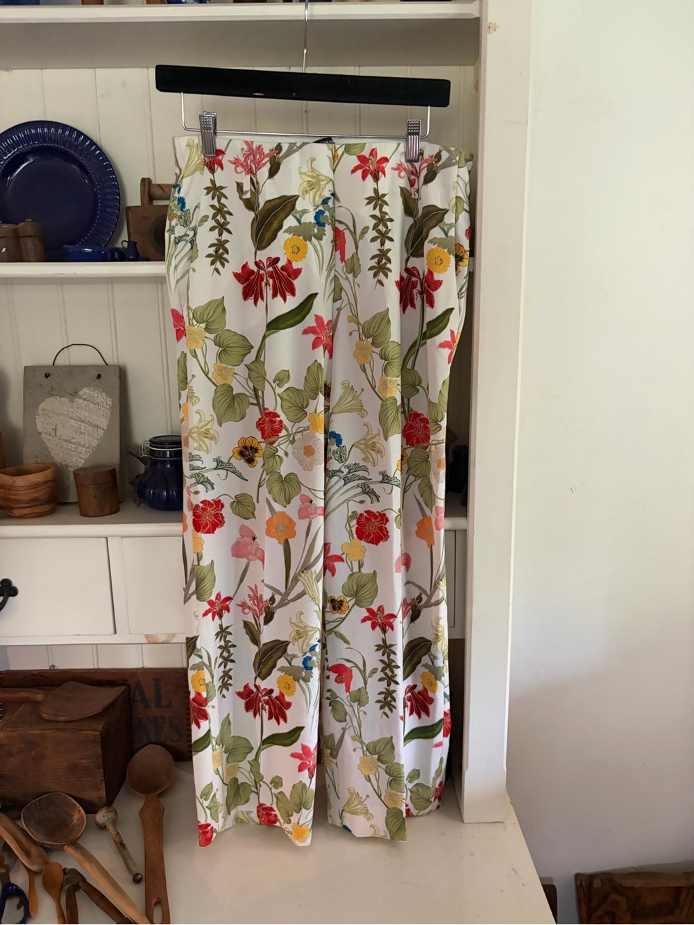 Luisa Cerano Floral Wide-Leg  Dress Pants - White Multi